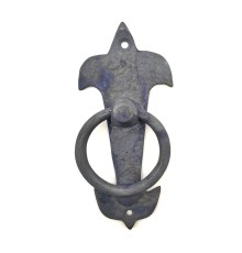 Antika Tarz Dekoratif Pirinç Lale Kapı Halkası - 165x70mm, Oksit