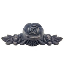 Antika Tarz Dekoratif Pirinç Gül Düğme - 30x100 mm, Oksit