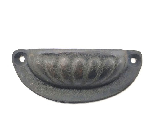 Antika Tarz Dekoratif Pirinç İstiridye Tas Mobilya Kulbu - 37x87 mm, Oksit