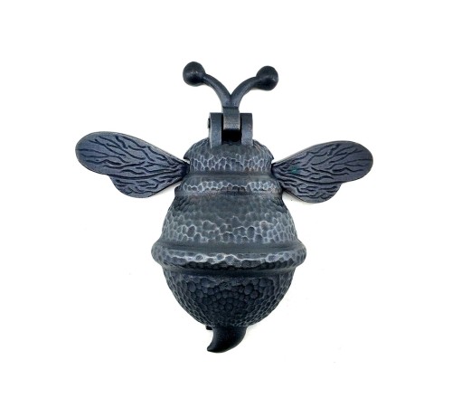 Antika Tarz Dekoratif Pirinç Arı Kapı Tokmağı, Taktak - Büyük, 163x150mm, Oksit