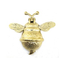 Antika Tarz Dekoratif Pirinç Arı Kapı Tokmağı, Taktak - Büyük, 163x150mm, Sarı