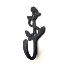 Antika Tarz Dekoratif Pirinç Halatlı, Çapa, Denizci, Gemici Askı - 95x42mm, Oksit