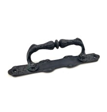 Antika Tarz Dekoratif Pirinç Dar Yan Çekme Kapı Kolu - 225x37 mm, Oksit