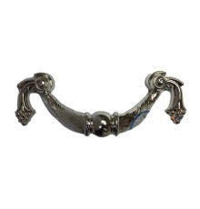 Dekoratif Zamak Üzümlü Kulp - 64mm, Nikel, 1 Adet