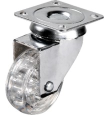 Hts 301 - 50x20 mm Şeffaf Makaralı Tablalı Teker