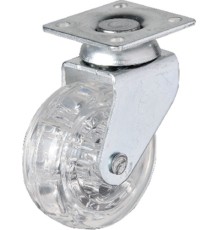 Hts 325 - 50x20 mm Şeffaf Makaralı Tablalı Teker 4 Adet