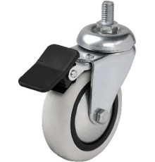 Hts 354 - 75x25 mm PVC Makaralı Vidalı Frenli Teker 4 Adet