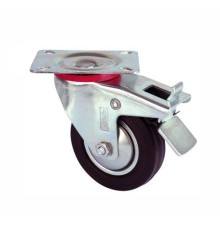 Servis Tekeri - Tablalı Frenli Siyah Döner - Çap 80 mm