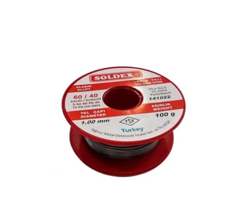 60/40 Lehim Teli 100 gr 1,00 mm (Sn:60 / Pb:40)