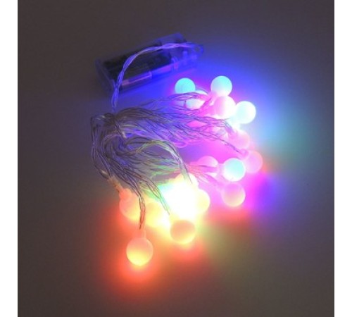 3m 20 Led Beyaz Top RGB ışık Pilli 2 Kademeli