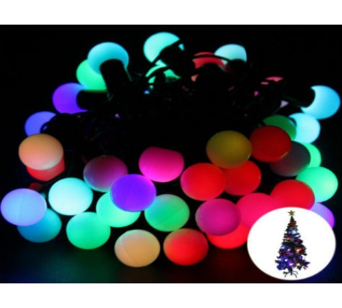 5 Metre 28 Led Fişli RGB Mini Top Led Siyah Kablo