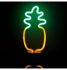 Neon Işıklı Ananas Masa Gece Lambası Pil+Usb