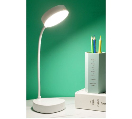 PS-1931 Şarjlı Dokunmatik 20 Led Çalışma Okuma Işığı Flexible Masa Lambası Beyaz