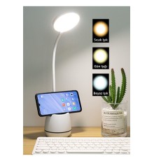 PS-1933 Şarjlı 24 Led Çalışma Okuma Işığı Kademeli Masa Lambası Ayarlanabilir Renk Tonu Ve Parlaklık