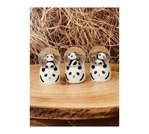 Küçük Boy Panda Kar Küresi Işıklı 6.5 cm