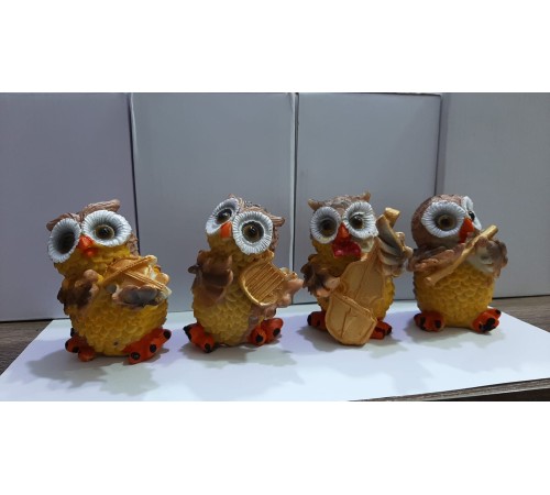 Müzisyen Baykuşlar Biblo 4'lü Set