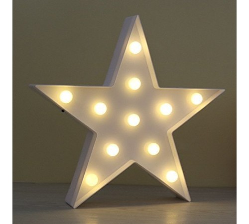 Led Işıklı Beyaz Yıldız Gece Lambası