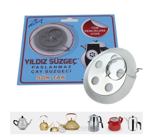 Çaydanlık Demlik İçi Paslanmaz Sök Tak Süzgeç 50’li