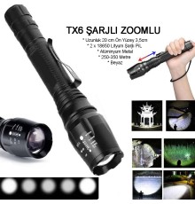Profesyonel Tx6 Şarjlı Zoomlu El Feneri Wt-241