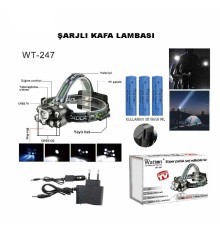 En Güçlü Kafa Feneri Çok Fonksiyonlu Ledli Wt-247