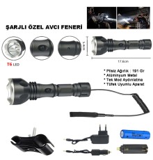 Orjinal 600 Lümen Tx6 Şarjlı Özel Avcı Feneri Wt-253
