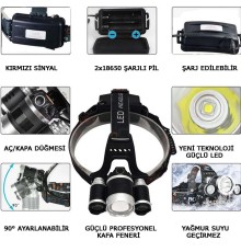 3 Başlıklı Şarjlı Kafa Feneri Wt-256