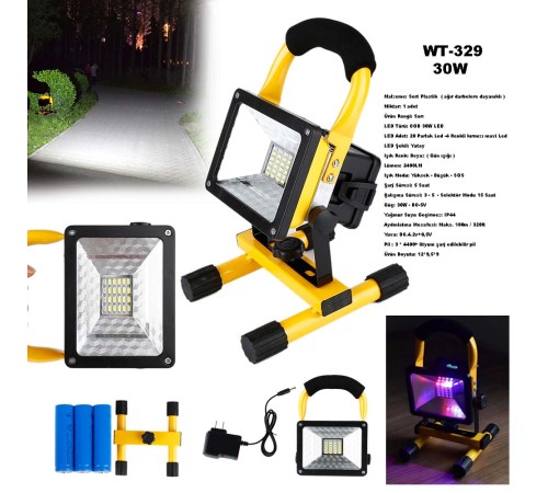Şarjlı Spot Lamba Projektör Wt-329