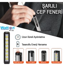 Type-C Girişli Miknatisli Şarjlı Cep Feneri Wt-333