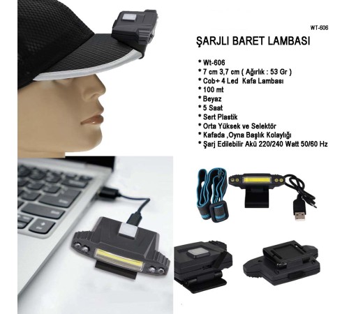 Şarjlı Baret Lambası Wt-606