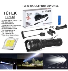 Tg-10 Şarjlı Profesyonel Feneri Wt-620