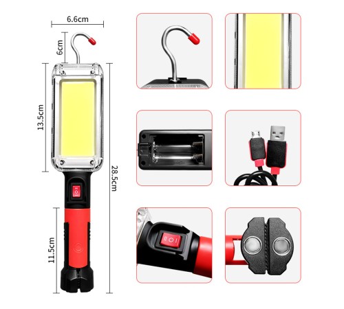 Usb Şarjlı Oto Tamirci Çalışma Lambası Wt-733