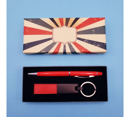 Kırmızı Kalem Ve Anahtarlık Set