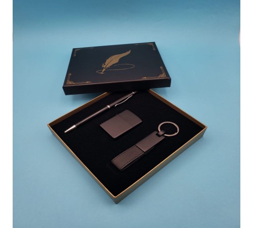 Siyah Anahtarlık Çakmak Ve Tükenmez Kalem