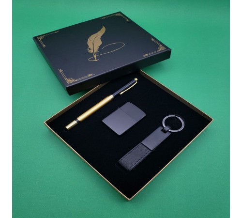 Roller Kalem Deri Anahtarlık Çakmak Seti