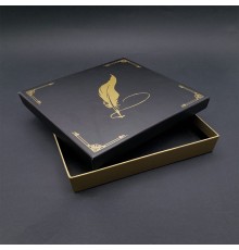 Özel Tasarım Siyah Kapaklı Tüylü Kalem Motifli Kutu