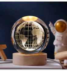Dunya Tasarımlı Işıklı Cam Küre Cap 6 Cm Kod 55