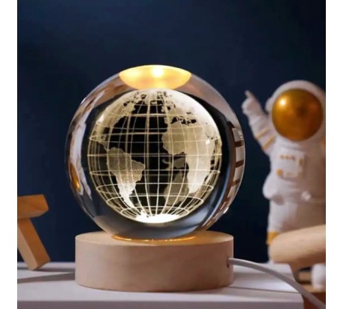 Dunya Tasarımlı Işıklı Cam Küre Cap 6 Cm Kod 55