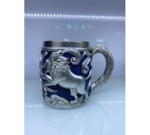 Aslan işlemeli Çelik Kupa Bardak Kod 6974