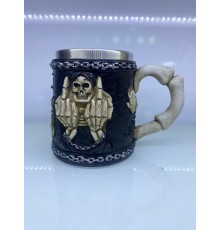 Orta Parmak Motifli çelik kupa bardak Kod 6978