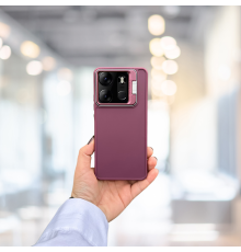 TECNO SPARK GO 2023 STANDLI İÇİ SÜET TPU KILIF BORDO