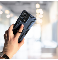 XİAOMİ REDMİ NOTE 12 5G YÜZÜKLÜ STANDLI TANK KILIF (ARMOR MILITARY CASE) LACİVERT