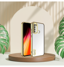 XİAOMİ REDMİ NOTE 8 YANLARI RENKLİ LENS KORUMALI LOGO GÖSTEREN MEGA KILIF GOLD