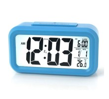 Akıllı Dijital Masa Saati Alarmlı Karanlık Sensörlü Fotoselli Mavi