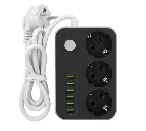 3 lü Priz 6 Usb Coğaltıcı Akım Korumalı Priz 3.4A