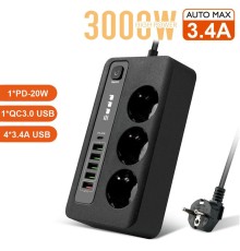 Akıllı Priz 6 lı Hızlı Şarj QC3.0 USB Port PD 38W BKL04EU