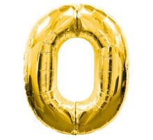 0 Rakamlı Folyo Balon Gold Renk 40 inç