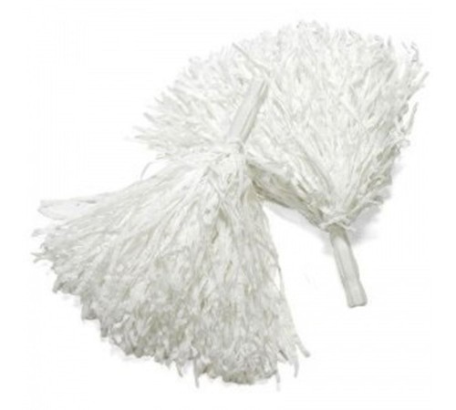 1 Çift ( 2 Adet ) Beyaz Renk 23 Nisan Gösteri Ponponu