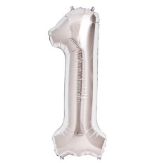 1 Rakam Folyo Balon Gümüş 40 inç