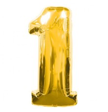 1 Rakamlı Folyo Balon Gold Renk 40 inç
