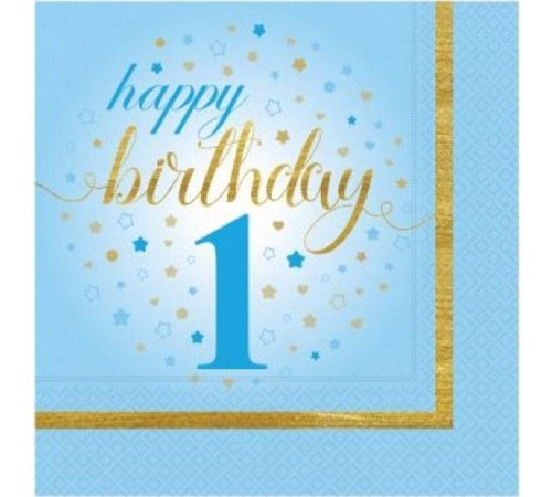 1 Yaş Erkek Peçete Mavi Renk 20 Adet